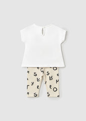 Conjunto Leggings Letras Beige Mayoral diseño