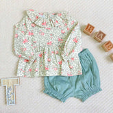 Conjunto Manga Larga Flores