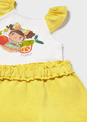 Conjunto Short Niña Amarillo Mayoral detalle