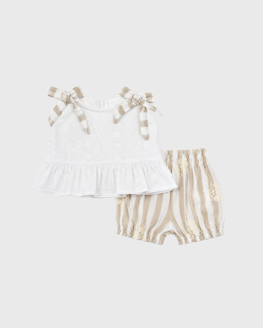 Conjunto Short Rayas Blanco