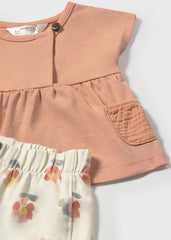 Conjunto Shorts Flores Salmon Mayoral detalle