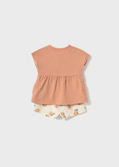 Conjunto Shorts Flores Salmon Mayoral diseño