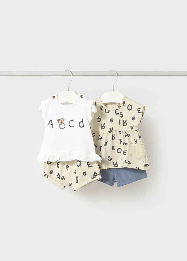 Conjunto Shorts Letras Beige Mayoral