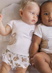 Conjunto Shorts Oso y Conejo Blanco Mayoral bebes