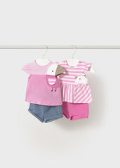 Conjunto Shorts Pajaro Rosa Mayoral