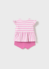 Conjunto Shorts Pajaro Rosa Mayoral rayas