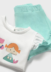 Conjunto Shorts Sirenas Mayoral blanco