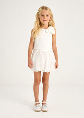 Conjunto Top y Falda Globo Blanco Mayoral niña