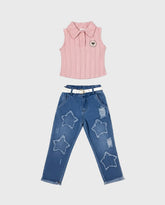 Conjunto Pantalón Estrellas Blusa Surtido rosa