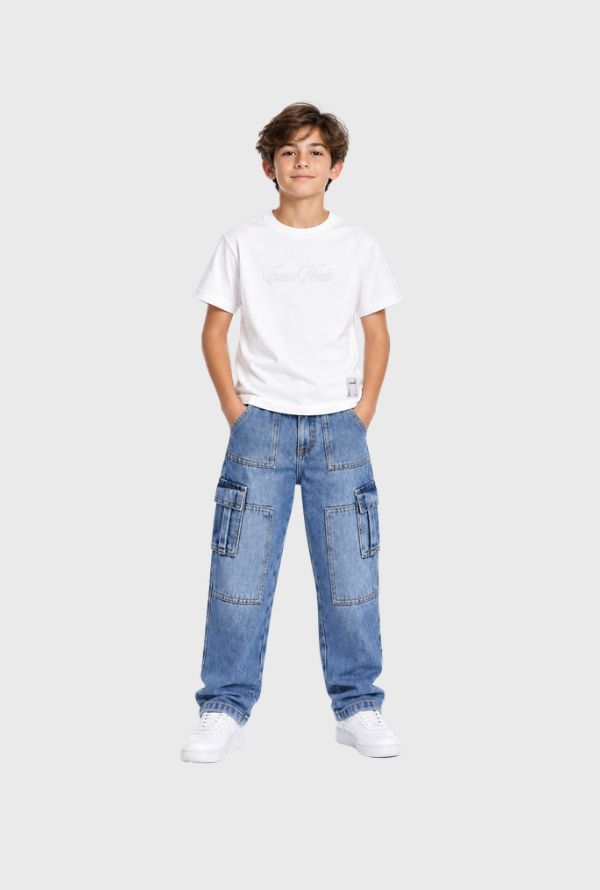 Conjunto Pantalon Cargo Blanco Modelo