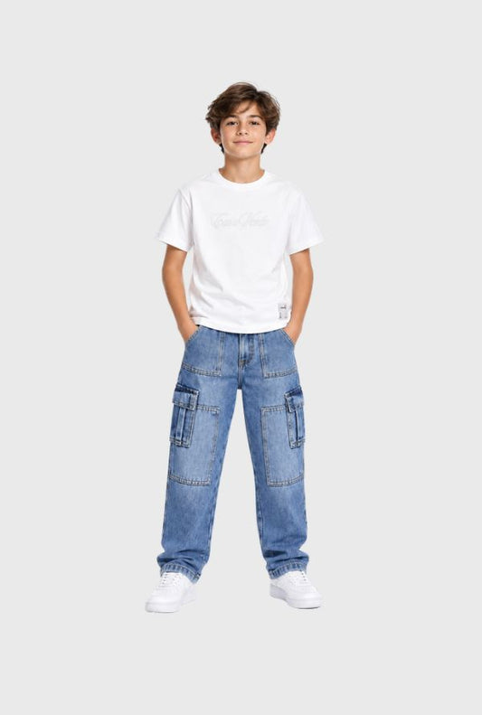 Conjunto Pantalon Cargo Blanco Modelo