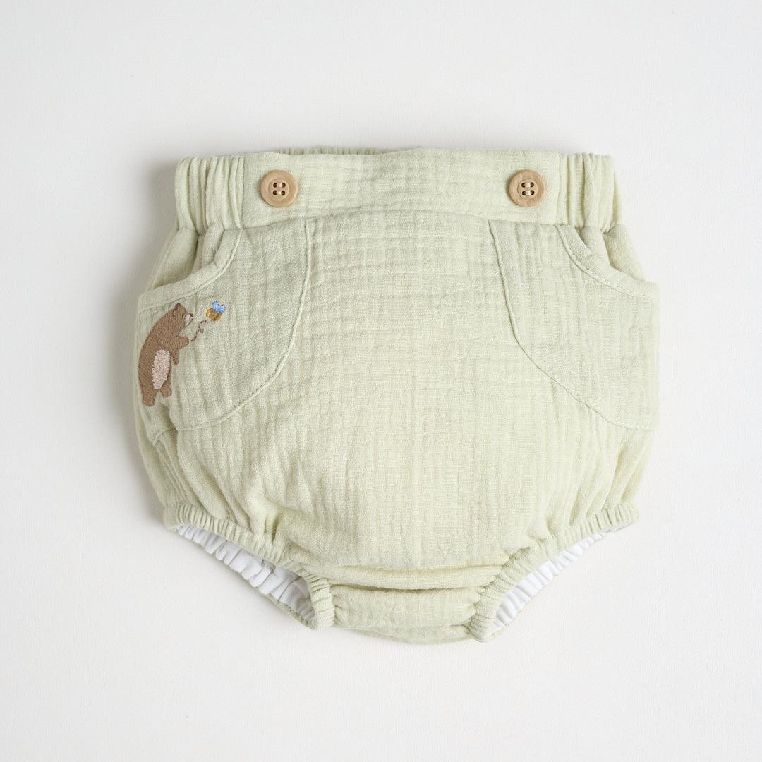 Cubre Pañal Oso Bordado Botones