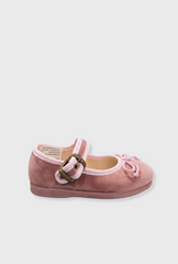 Baletas Merceditas Cinta Terciopelo Rosa 2