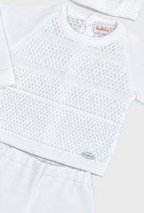 Primer Dia Saco Tricot Blanco detalle