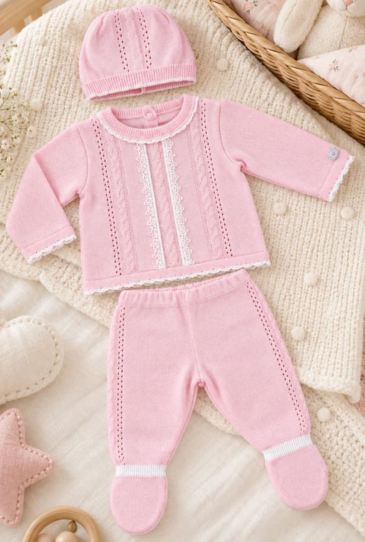 Primer Dia Saco Tricot Rosa ambiente