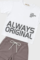 Conjunto Pantalón Cargo Always café detalle