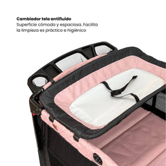 Corral Colecho Maxibaby Silver Rosa Cambiador
