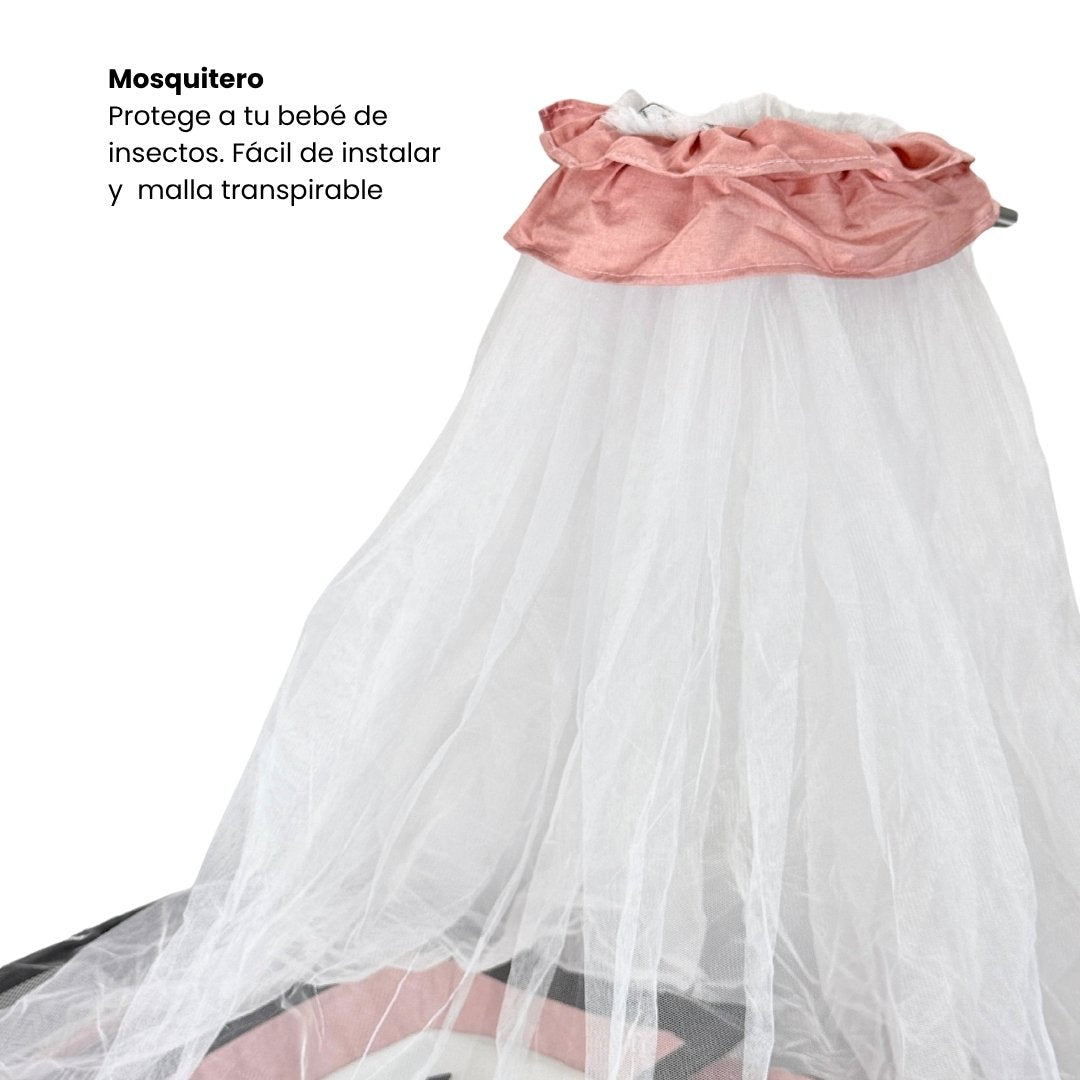 Corral Colecho Maxibaby Silver Rosa Mosquitero