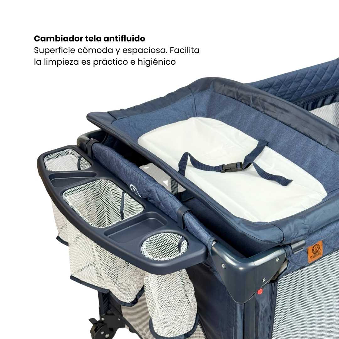 Corral Colecho Maxibaby Silver Azul Cambiador