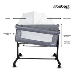 Corral Colecho Side By Side Gris Bebesit