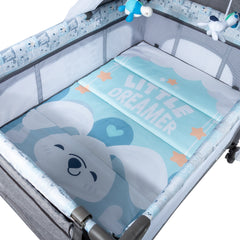 Cuna Corral Colecho Dacora Gris/Azul Ebaby
