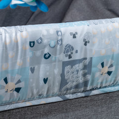 Cuna Corral Colecho Dacora Gris/Azul Ebaby estampado
