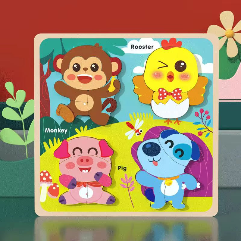 Rompecabezas de Madera Animales 3D Diseño