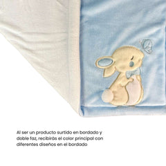 Cobija Doble Faz Bordada Azul Blue
