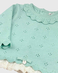 Primer Dia Volante Bordado Verde Dr.Kid Detalles textura