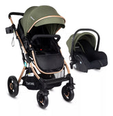 Coche Moisés Con Porta Bebé Gold LX Verde Bebesit