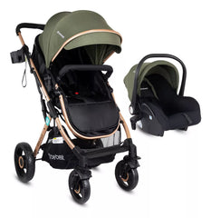 Coche Moisés Con Porta Bebé Gold LX Verde Bebesit