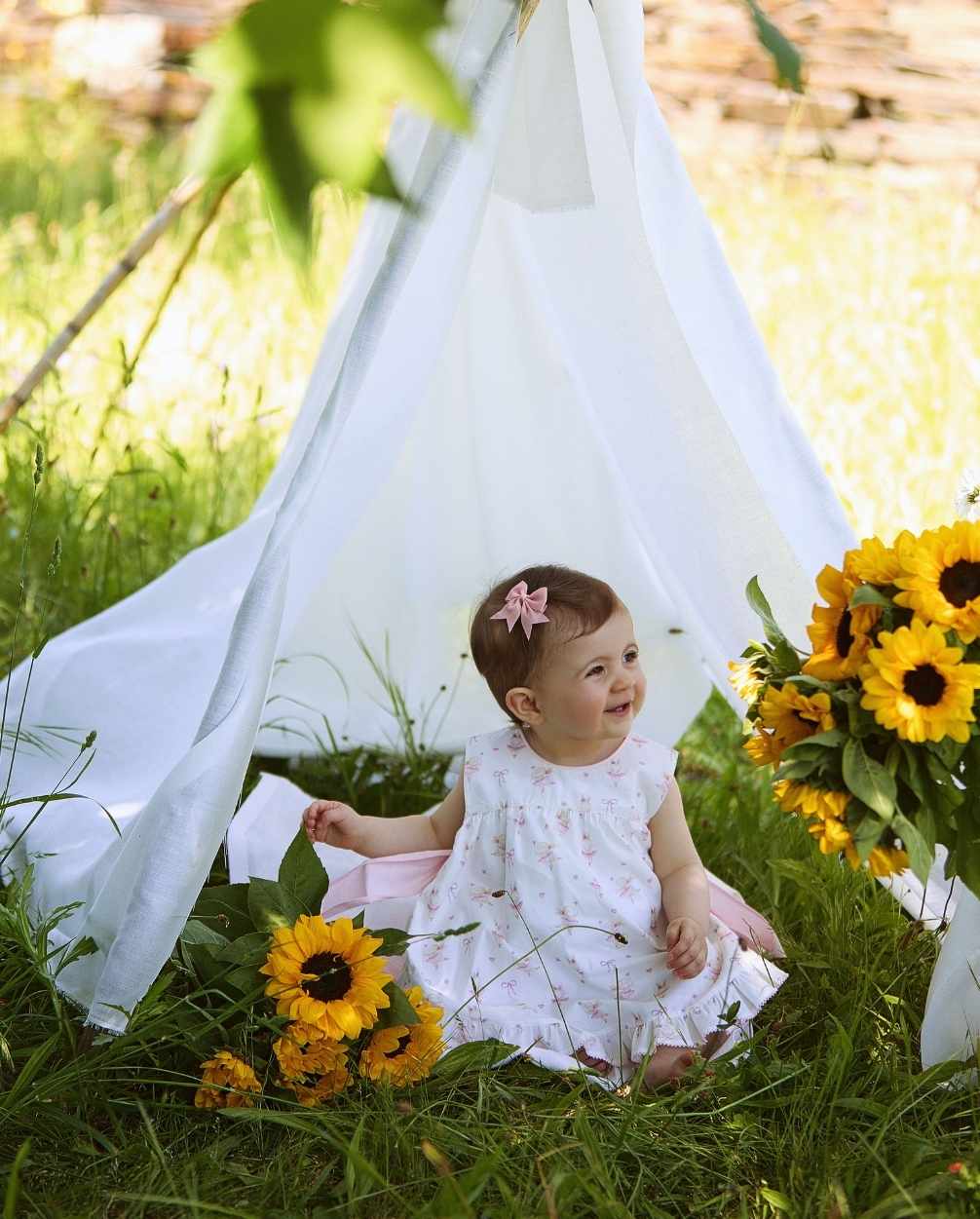 Conjunto Moños Conejos Blanco Deolinda