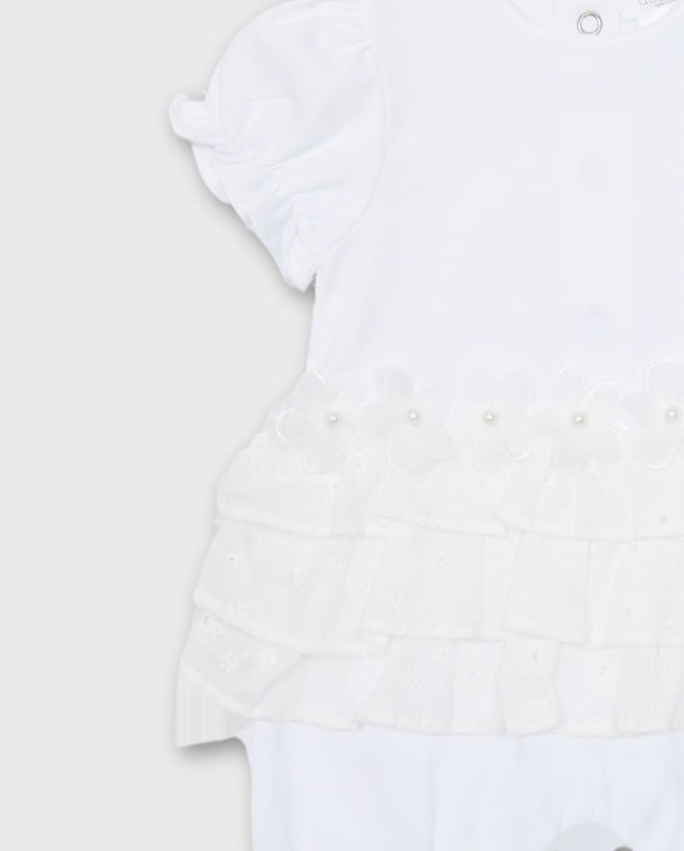 Pelele Detalle Flores Blanco Deolinda