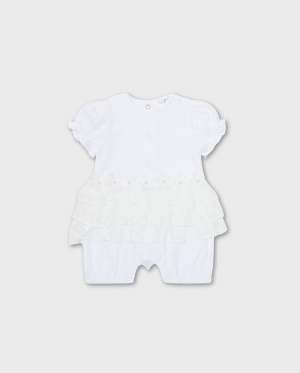 Pelele Detalle Flores Blanco Deolinda