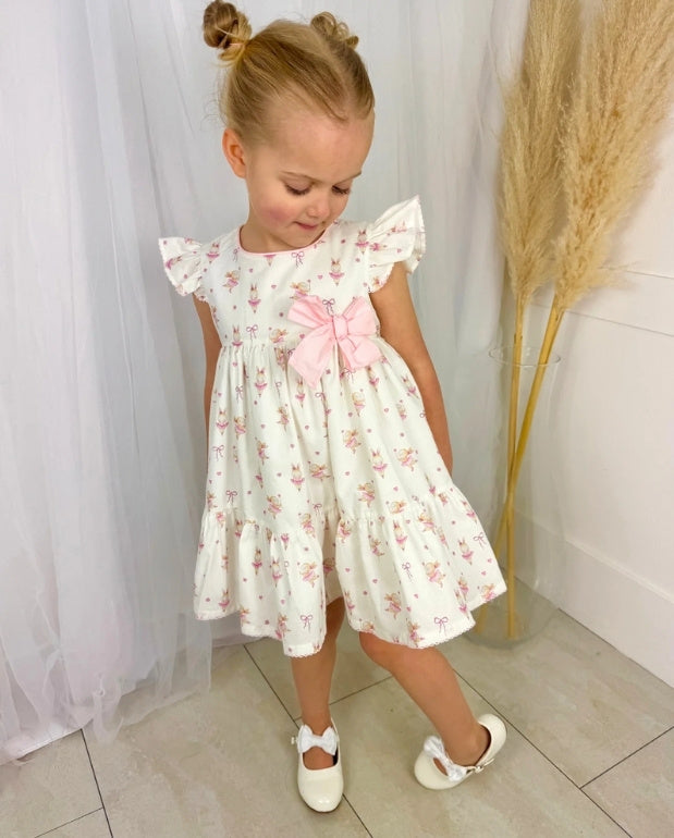 Vestido Moño Conejos Blanco Deolinda niña