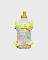 Vestido de Baño Enterizo Cuadros Rosa Deolinda