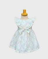 Vestido Moño Estampado Colibrí Floral Deolinda