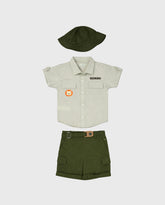 Conjunto Niño Safari Verde Con Sombrero