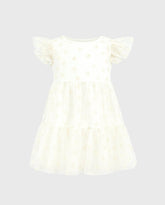 Vestido Con Balaca Tul Margaritas Detalles