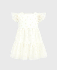 Vestido Con Balaca Tul Margaritas Detalles