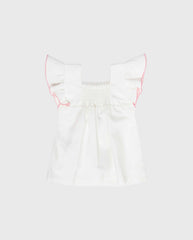 Blusa Pecho Resorte Blanco