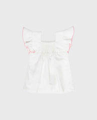 Blusa Pecho Resorte Blanco