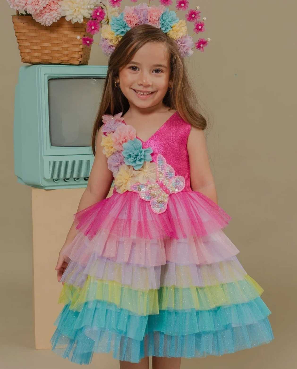 Vestido Mariposa Jarin Rosa Lilo