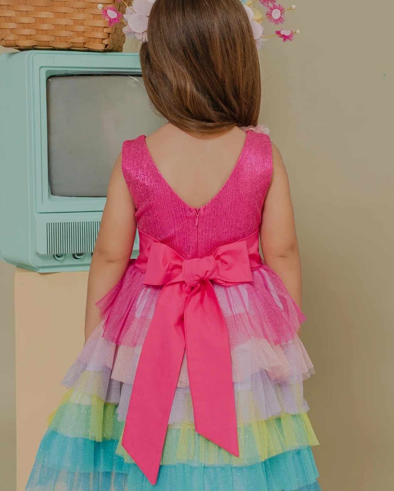 Vestido Mariposa Jarin Rosa Lilo Espalda