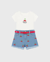 Conjunto Short y Body Cerezas Blanco