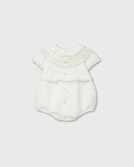 Pelele Combinado Tricot Blanco Dr.kid detalle