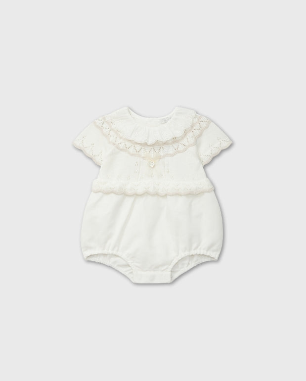 Pelele Combinado Tricot Blanco Dr.kid