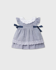 Vestido Detalles Bordados Azul Dr.kid