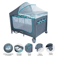 Cuna Corral Magic Boy Online Puntos Azul Bebesit