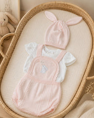 Conjunto Body Bordado Conejo Rosa